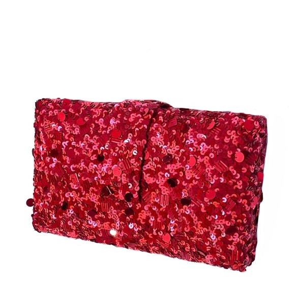 Simitri Cayenne Kitsch Clutch new with tags All-Over Sequin cocktail party - Picture 3 of 16